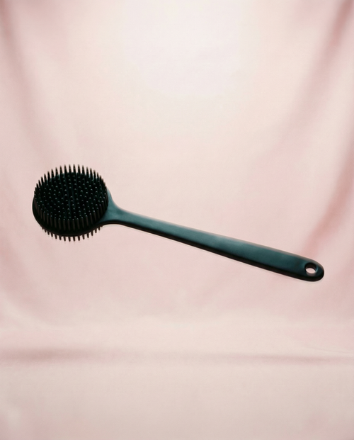 Silicone Back Scrubber Brush for Shower  Long Handle Body Deep Cleansing and Exfoliating Massage Double-Sided Soft Bristles